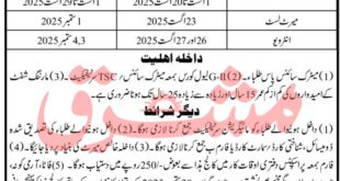 Admission Open in Govt College of Technology Bannu