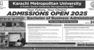 Admission Open in Karachi Metropolitan University Karachi