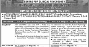 Admission Open in University of the Punjab Lahore-1