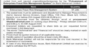 Bank Makramah Limited Tender Notice