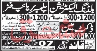 Building Electrician, Plumber, Pipe Fitter Jobs in Saudi Arabia