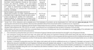 Communication & Works Department KPK Tender Notice