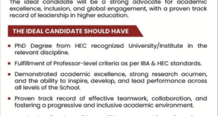 Dean Jobs in IBA Karachi