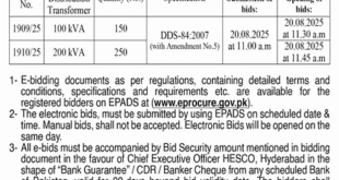 Hyderabad Electric Supply Company Hyderabad Tender Notice