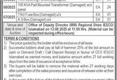 Islamabad Electric Supply Company Tender Notice