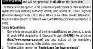 Islamabad Electric Supply Company Tender Notice