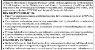 Jobs in College of Physicians & Surgeons Pakistan Karachi-1