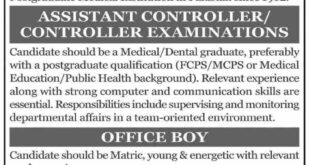 Jobs in College of Physicians & Surgeons Pakistan Karachi