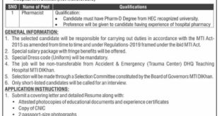 Jobs in Medical Teaching Institute D I Khan