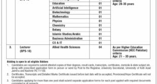 Jobs in University of Kotli Azad Jammu & Kashmir