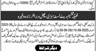 Market Committee Lahore Tender Notice