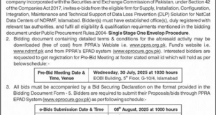 National Disaster Risk Management Fund Islamabad Tender Notice