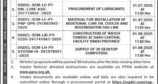 Oil & Gas Development Company Limited Islamabad Tender Notice-1