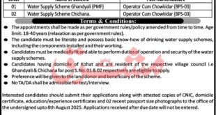 Public Health Engineering Division Kohat Tender Notice