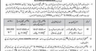 State Life Insurance Corporation of Pakistan Karachi Tender Notice