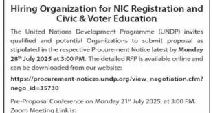 United Nations Development Programme Tender Notice