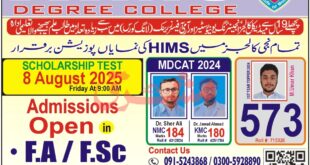 Admission Open in HIMS Degree College Peshawar