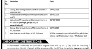 Admission Open in Pakistan Forest Institute Peshawar