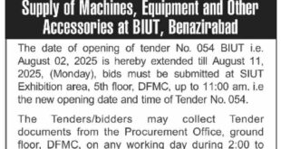 BIUT Karachi Tender Notice