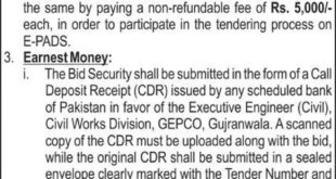 GEPCO Gujranwala Tender Notice