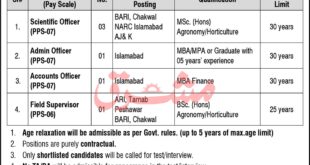 Jobs in Ministry of National Food Security & Research Islamabad