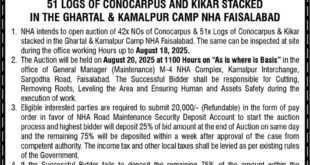National Highway Authority Faisalabad Tender Notice
