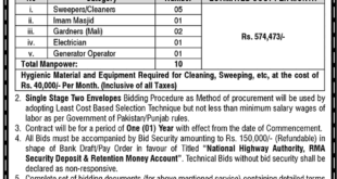 National Highway Authority Multan Tender Notice