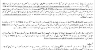 Pakistan International Airlines Tender Notice